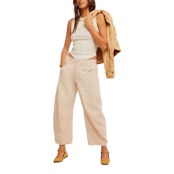 NWOT We The Free Good Luck mid rise barrel corduroy pants - Picture 8 of 14